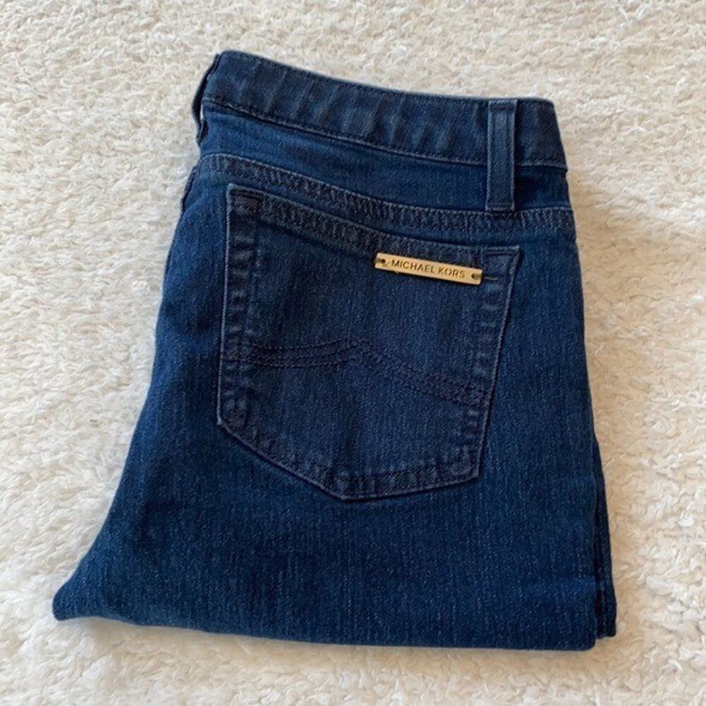 Michael Kors Jeans Womens 2 Blue Skinny Cropped Dark Wash Capsule Minimalist‎
